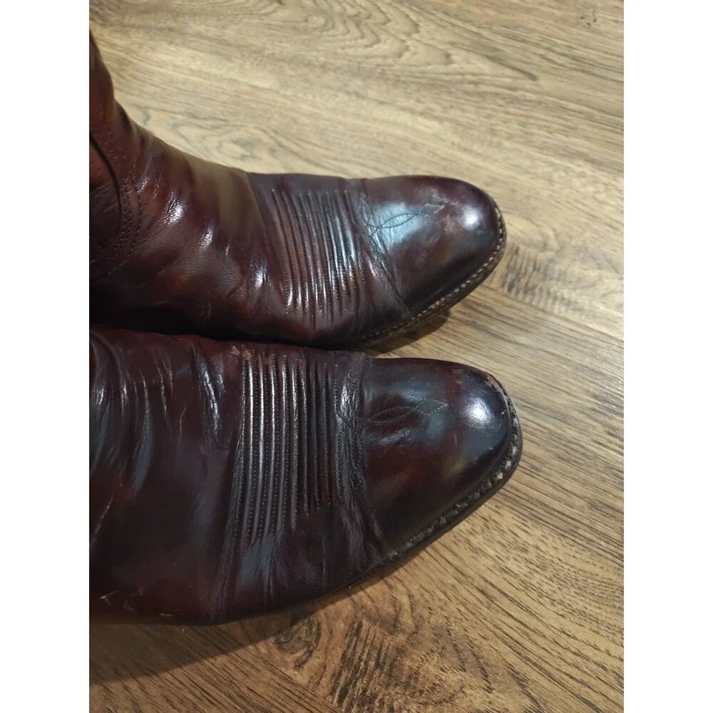 Lucchese San Antonio 2083ZZ Cowboy Boots Size 8D Goatskin Leather Seville Style